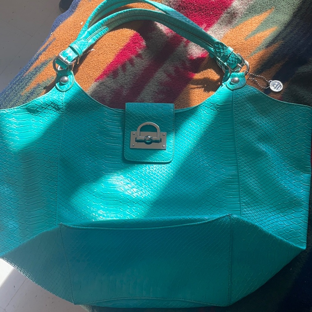 Baby blue purse bag